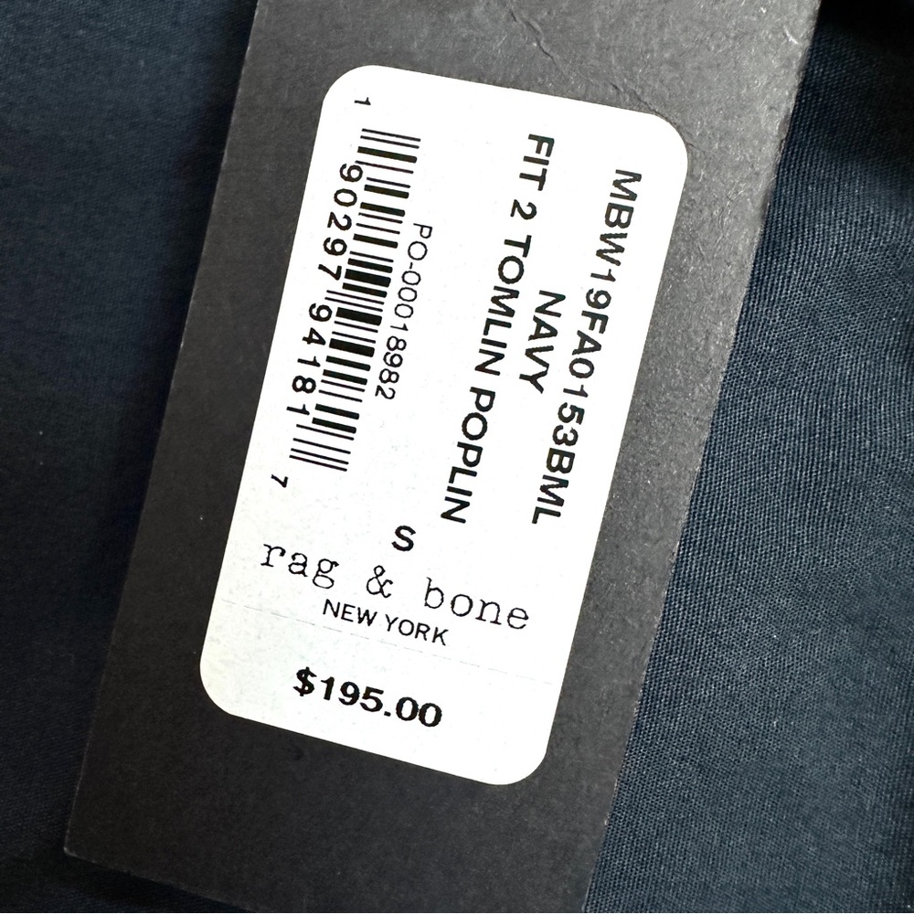Rag & Bone Fit 2 Tomlin Poplin Shirt Slim Fit Size S NWT $195 - Picture 8 of 14
